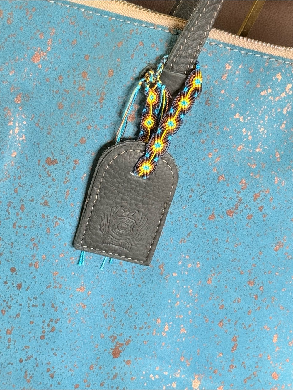 Consuela Nilo Sling Blue Bucket Leather Bag - Picture 4 of 14